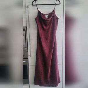 Calvin Klein Burgundy Satin Gown